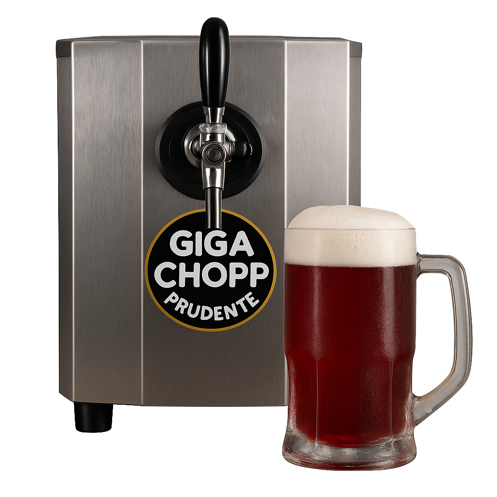 chopeira de chopp de vinho com a logo giga chopp prudente da cidade de Presidente Prudente/SP